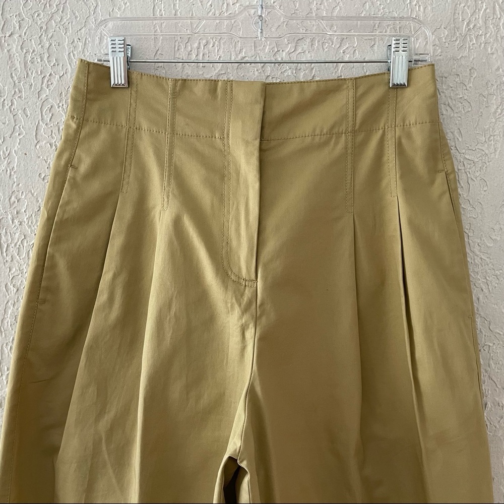 Rebecca Taylor Cream Smocked Tank with Tan Wide-Leg Pants - Picture 6 of 13